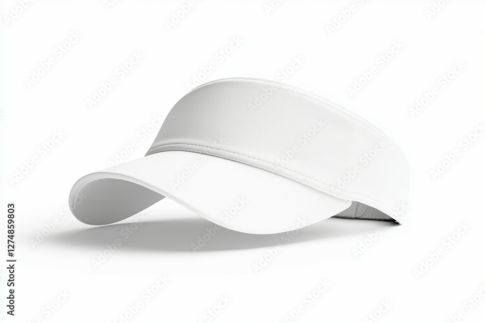 Fototapeta premium White visor hat with a white brim