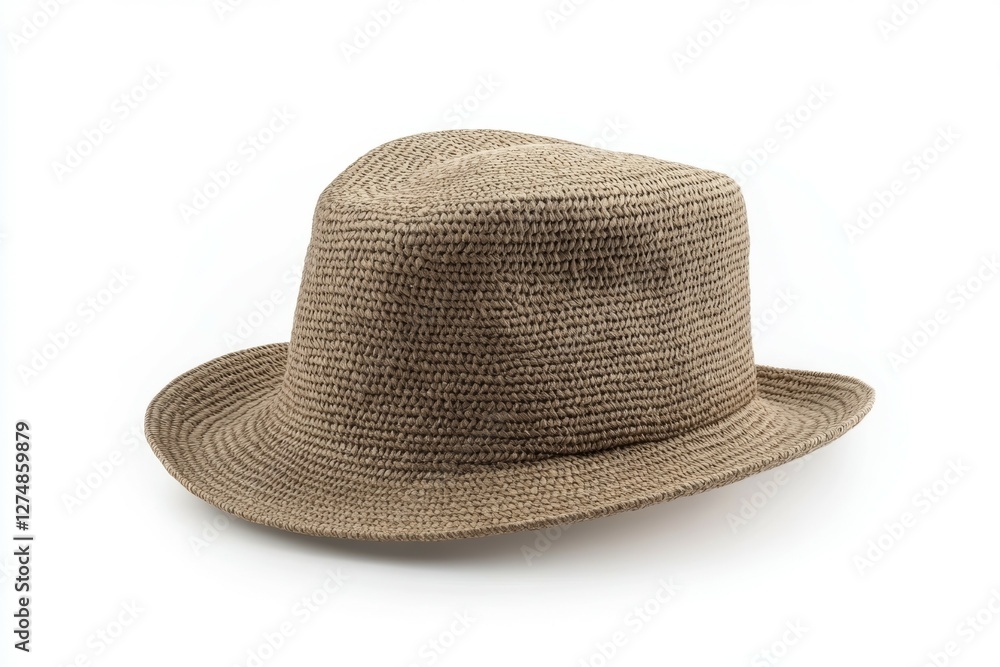 Tan straw hat with a brim Tan straw hat with a brim