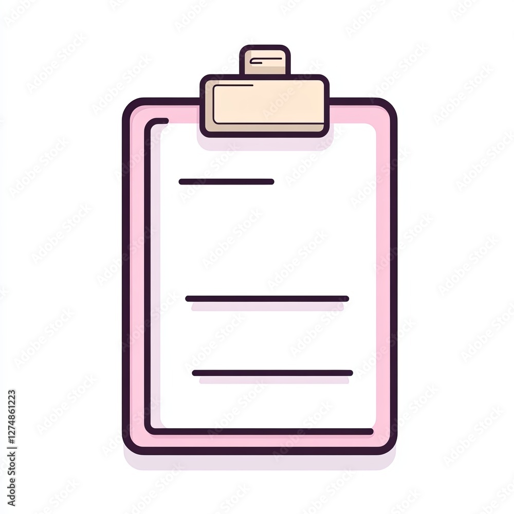 clipboard, a simple line drawing, flat design style, pastel colors, white background clipboard, a simple line drawing, flat design style, pastel colors, white background
