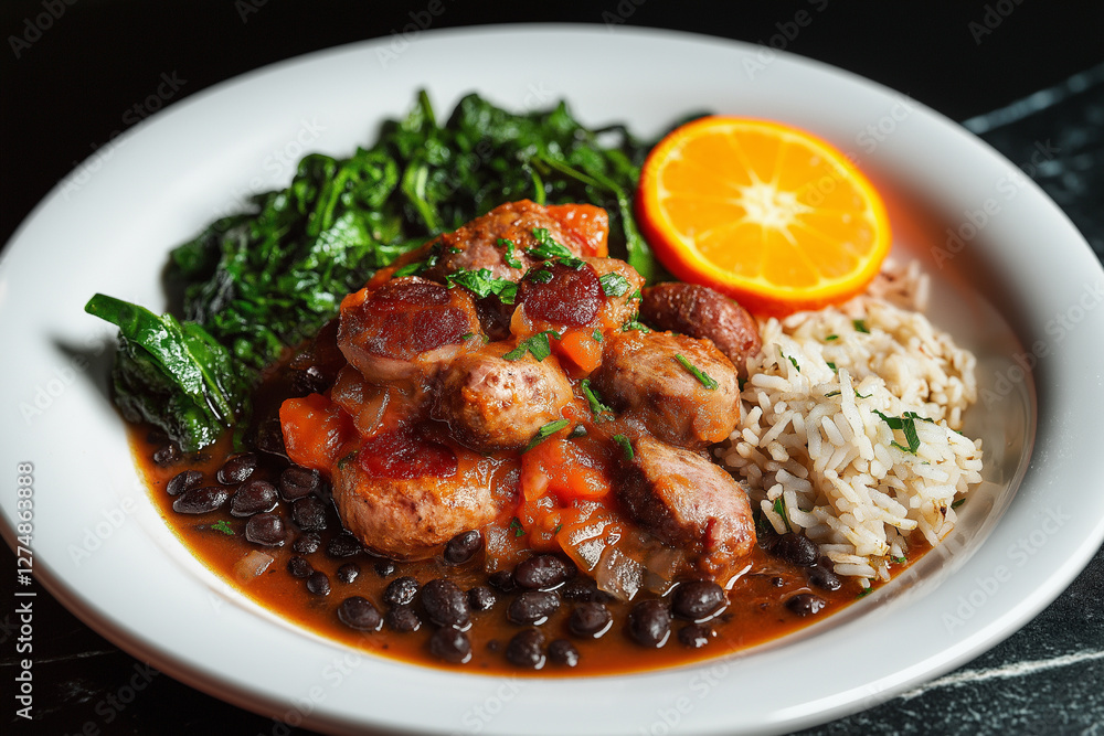 Savory Sausage and Black Bean Stew with Rice and Spinach Savory Sausage and Black Bean Stew with Rice and Spinach