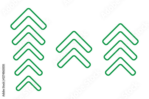 set of swipe up arrows, different black arrows symbol, scroll or swipe up arrows,