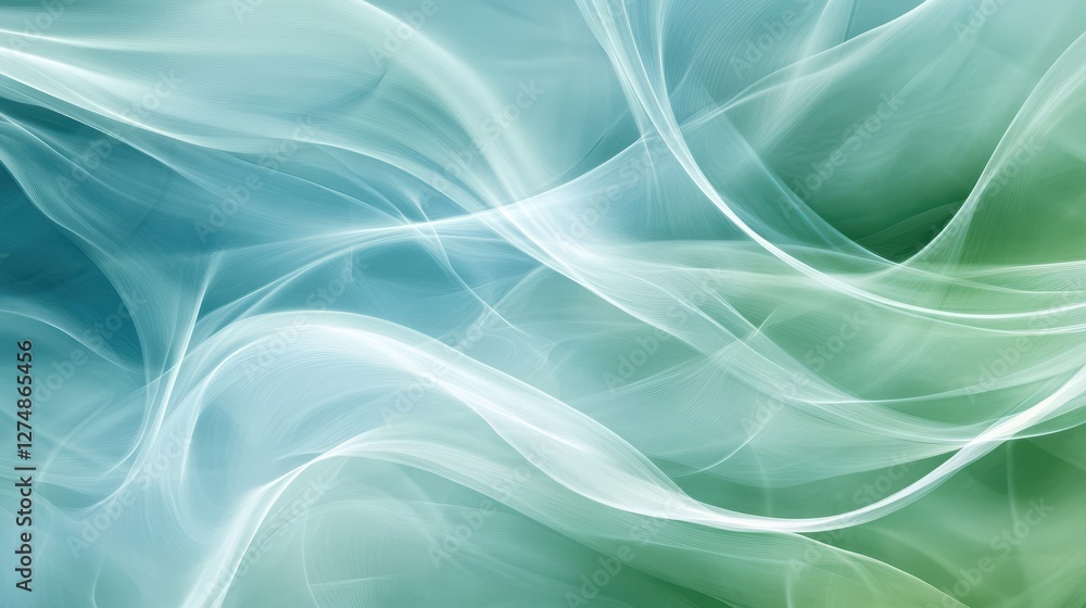 Abstract flowing curves in shades of blue and green Abstract flowing curves in shades of blue and green