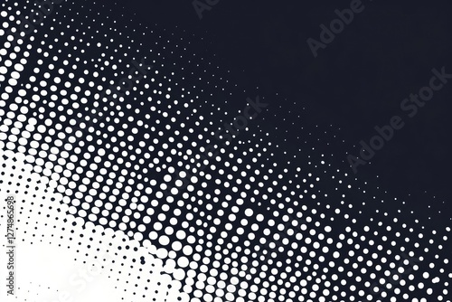 Minimalist Halftone Gradient Technology Pattern with Dynamic Dots and Lines for Modern Tech Background Design
