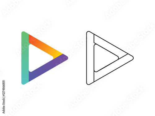 editable vector play video application symbol design illustration isolated on transparent background
