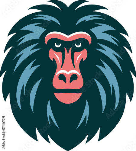 Wallpaper Mural Baboon heead logo design art illustration  Torontodigital.ca