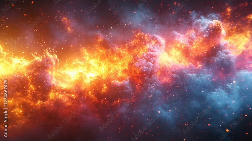 Abstract fire and smoke nebula Abstract fire and smoke nebula