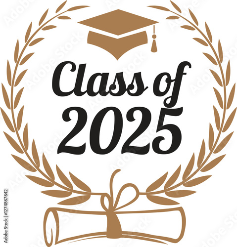 Class of 2025, Graduation, Senior 2025, Graduate, Graduation 2025, School, Logo, Sign, Vector 