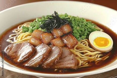 Savory Ramen Bowl: Rich Broth, Tender Pork, and Soft Egg