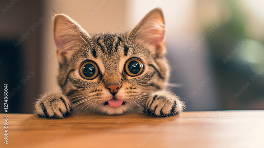 Naklejka premium いたずら好きな子猫の愛らしい表情