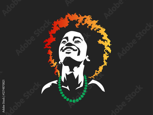 afro hair girl silhouette, afro girl face silhouette, black girl  woman wearing sunglasses, girl smiling, juneteenth vector
