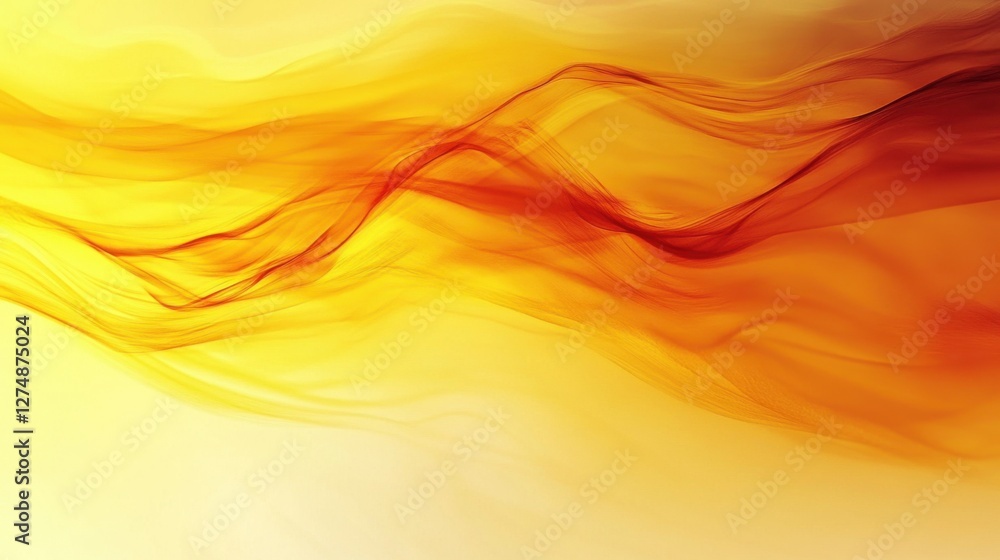 Abstract Flowing Waves in Warm Tones of Yellow and Orange Displaying Lightness and Energy Abstract Flowing Waves in Warm Tones of Yellow and Orange Displaying Lightness and Energy