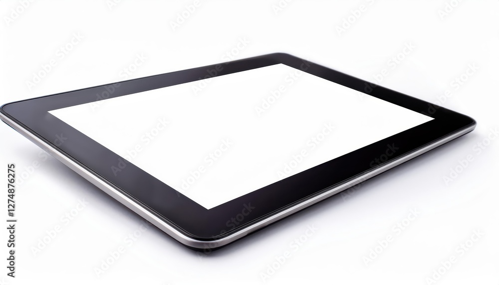 Isolated Black Tablet Computer with Blank Screen on White Background A Minimalist, Futuristic Vignette in Monochrome and Purity Isolated Black Tablet Computer with Blank Screen on White Background A Minimalist, Futuristic Vignette in Monochrome and Purity