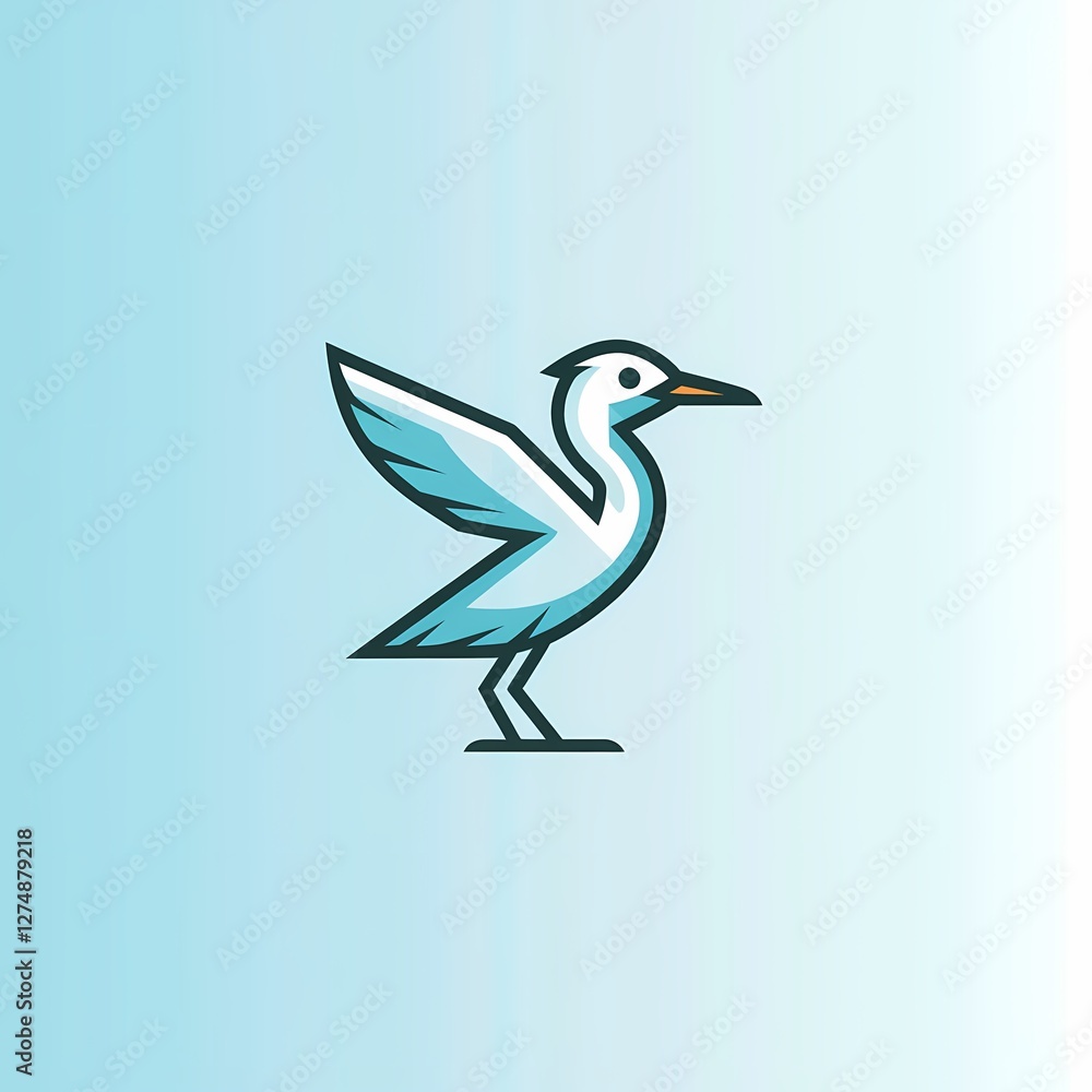 Obraz premium Graceful Little Egret Logo Design