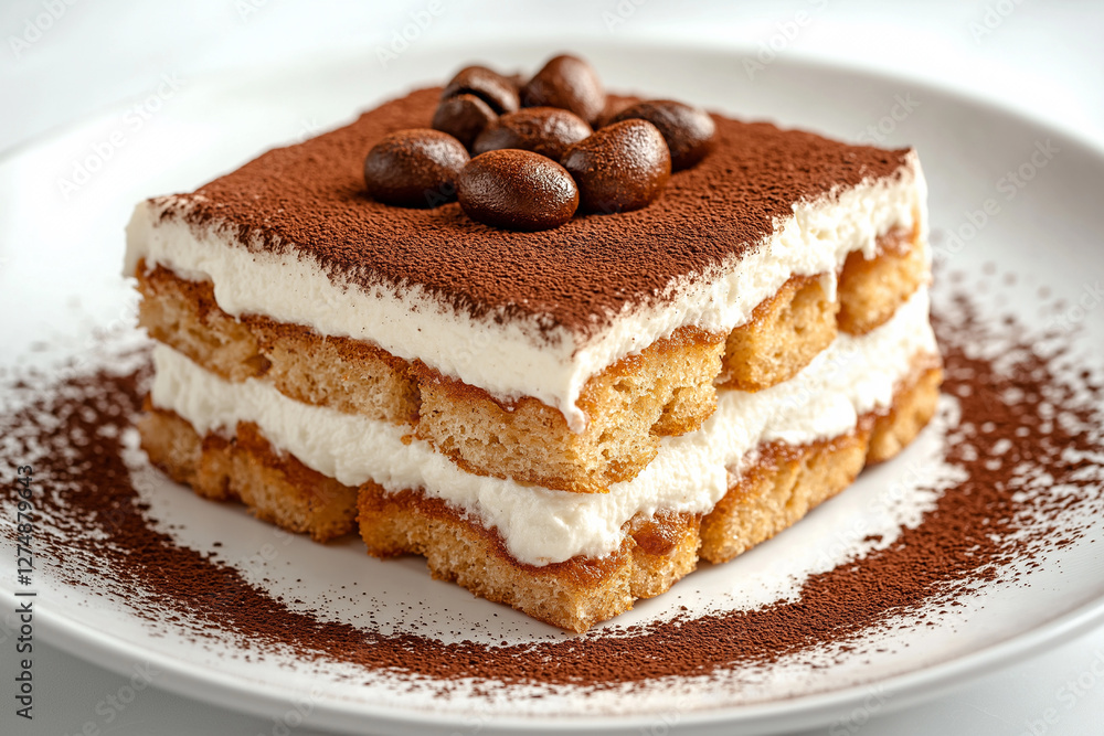 Decadent Tiramisu Dessert with Coffee Beans Decadent Tiramisu Dessert with Coffee Beans