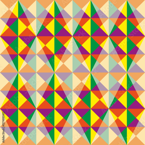 Hand drawn colour blocked pattern illustration geometric	