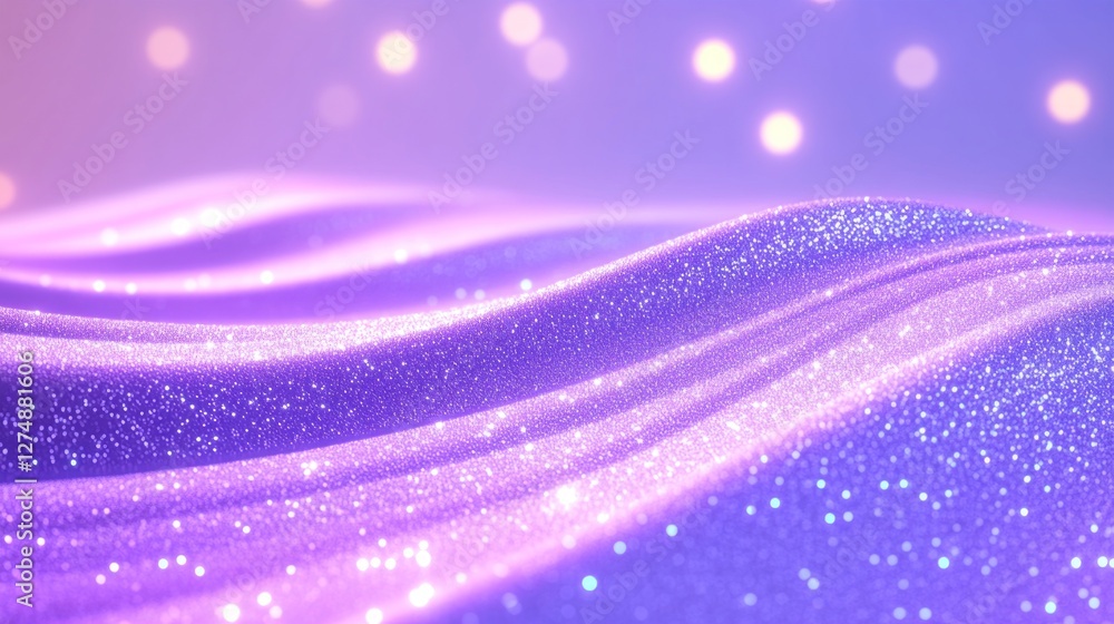Obraz premium Purple Glitter Waves Background Sparkling Texture Image