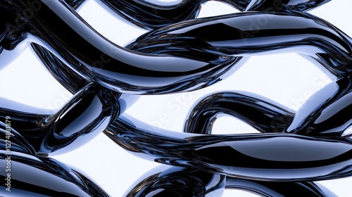 Wallpaper Mural Abstract Black Liquid Metal 3d Render Art Torontodigital.ca