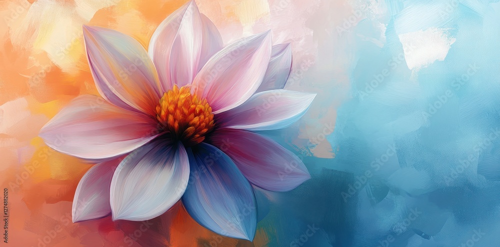 Beautiful flower with stunning petals on a colorful background Beautiful flower with stunning petals on a colorful background
