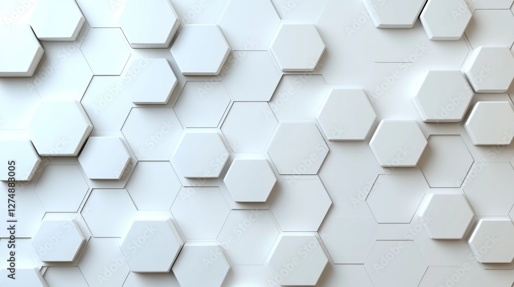 Naklejka premium Abstract white hexagonal pattern creating a modern, minimalist background