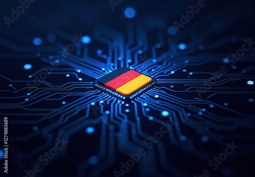 A German Flag Microchip Circuit Board