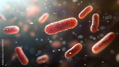 Texture patterns of bacterial reproduction under a microscope