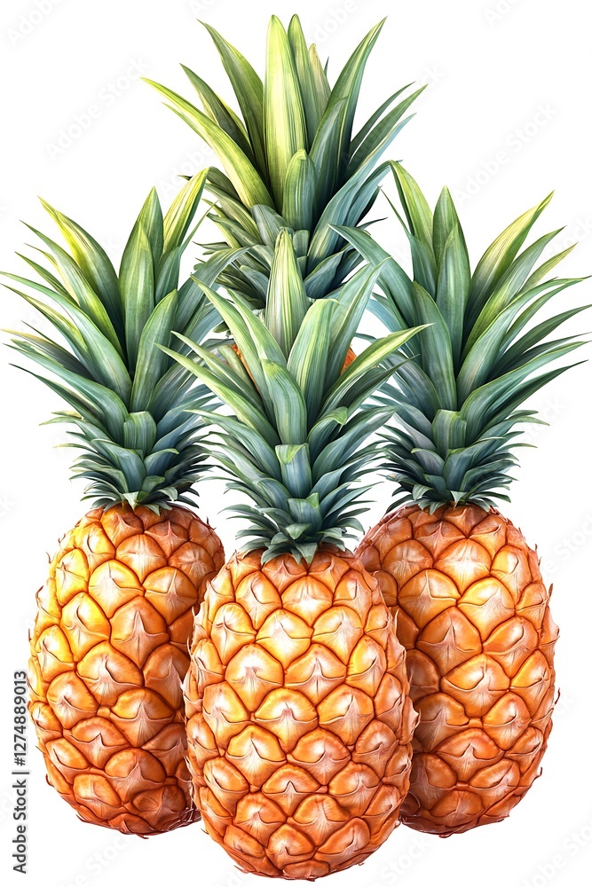 Group of pineapples, isolated, studio, tropical fruit Group of pineapples, isolated, studio, tropical fruit