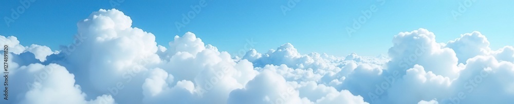 Soft blue clouds float gently above a serene landscape, fluffy, white, blue clouds Soft blue clouds float gently above a serene landscape, fluffy, white, blue clouds
