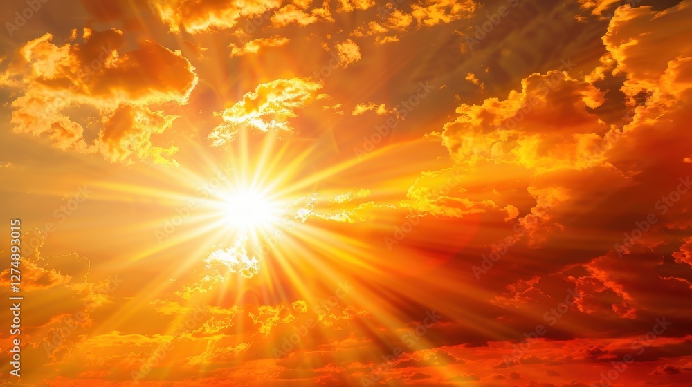 Obraz premium Extreme Heat: Unusually high temperatures and humidity create a stifling environment, leading to discomfort and increasing the likelihood of heat-related health problems. 