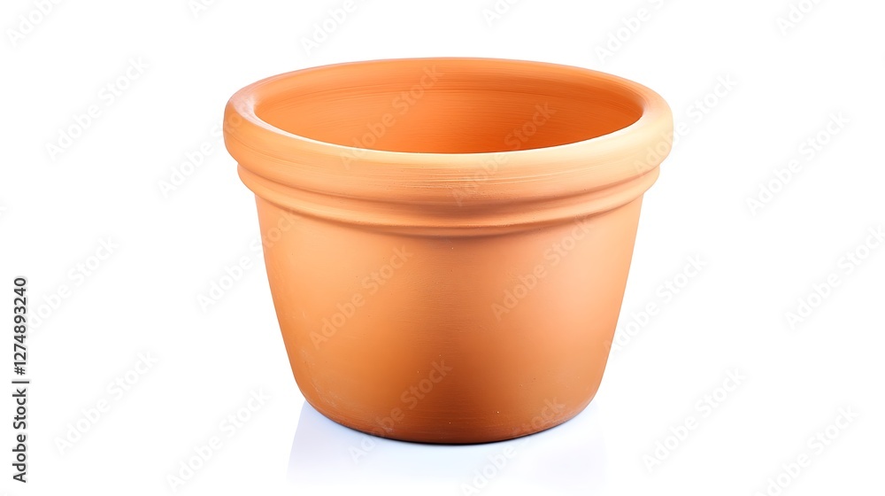 Terracotta Flower Pot, Empty, Studio Shot, Isolated on White Background Terracotta Flower Pot, Empty, Studio Shot, Isolated on White Background