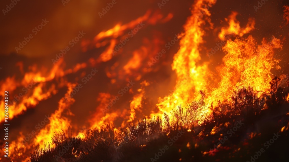 Wildfires: The extreme temperatures and dry air of heatwaves create ideal conditions for wildfires, with winds further escalating the flames.
Wildfires: The extreme temperatures and dry air of heatwaves create ideal conditions for wildfires, with winds further escalating the flames.