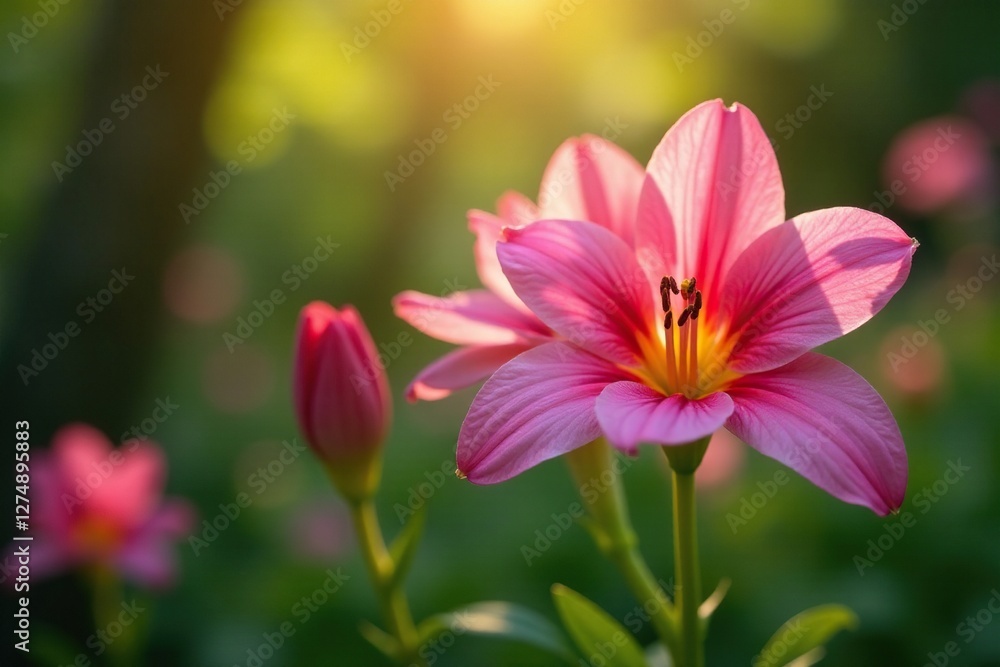 Soft petals of alstroemeria in a tranquil garden, bloom, peaceful Soft petals of alstroemeria in a tranquil garden, bloom, peaceful