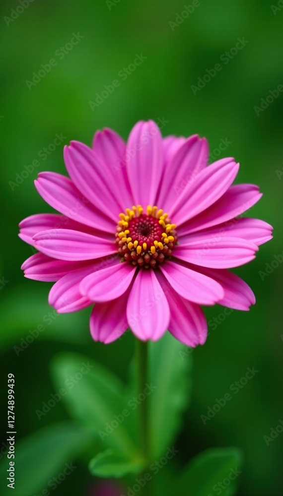 Stunning pink-gazania flower with delicate petals on green background, petals, details, green Stunning pink-gazania flower with delicate petals on green background, petals, details, green