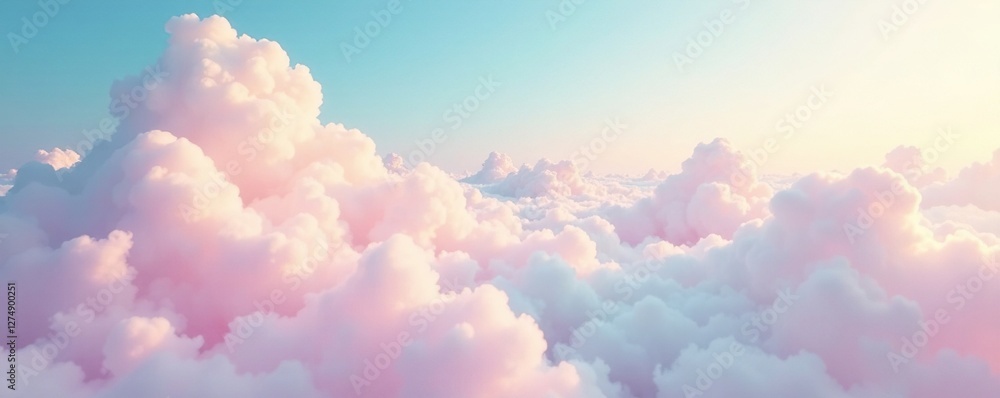Soft pastel colors blend into fluffy white clouds, pastel rainbow, gentle gradient Soft pastel colors blend into fluffy white clouds, pastel rainbow, gentle gradient