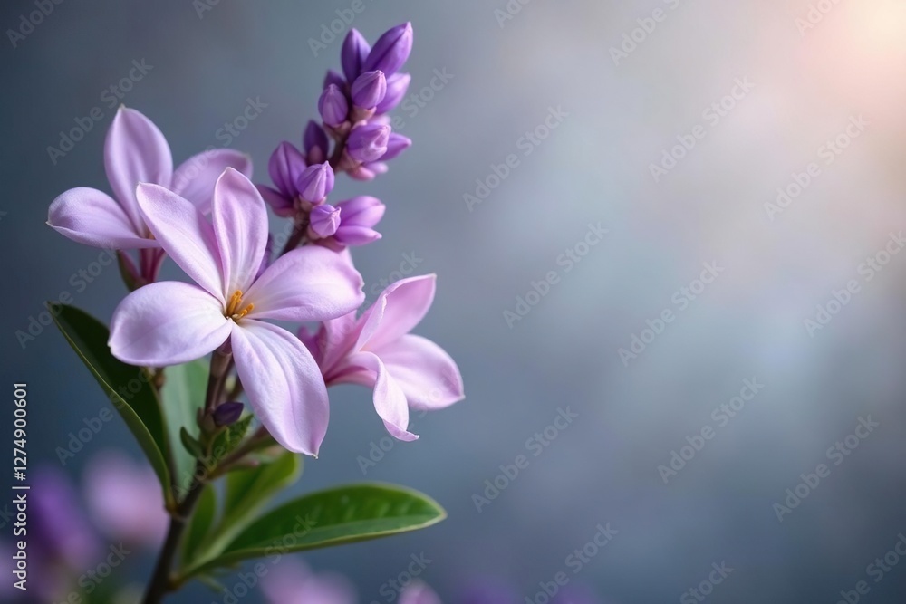 Lavender flowers with purple stems and green leaves, gardenia, flowers Lavender flowers with purple stems and green leaves, gardenia, flowers