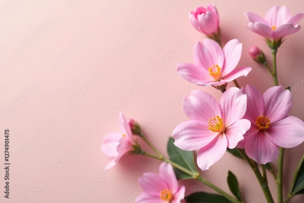 Soft pink flowers against a neutral background, closeup, pink, soft Soft pink flowers against a neutral background, closeup, pink, soft
