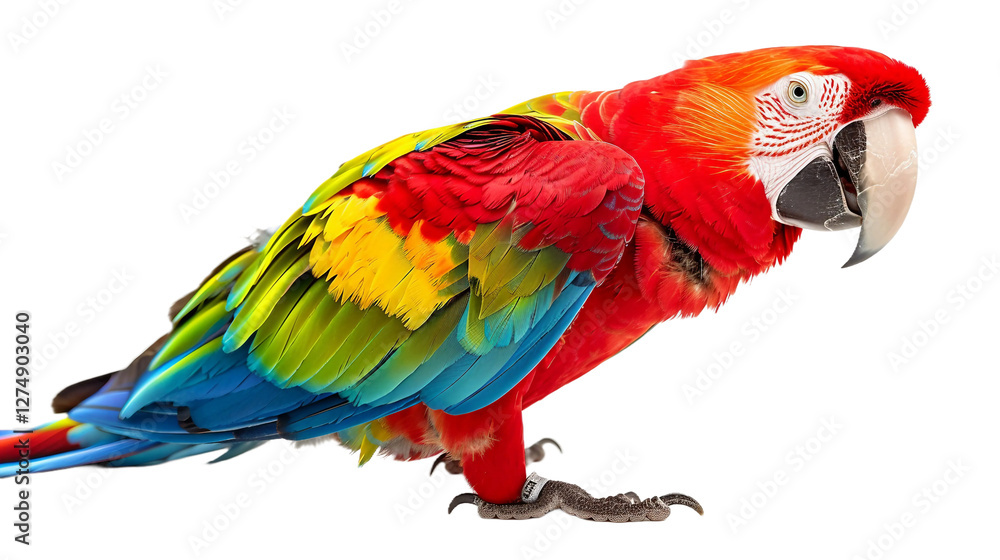 Obraz premium Playful Parrot on transparent background PNG.