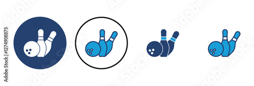 Bowling icon vector. bowling ball and pin icon. bowling pins