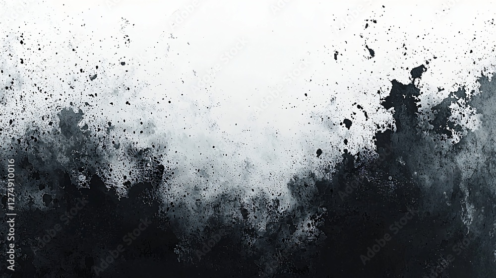 Dark ink splatter on white, abstract art Dark ink splatter on white, abstract art