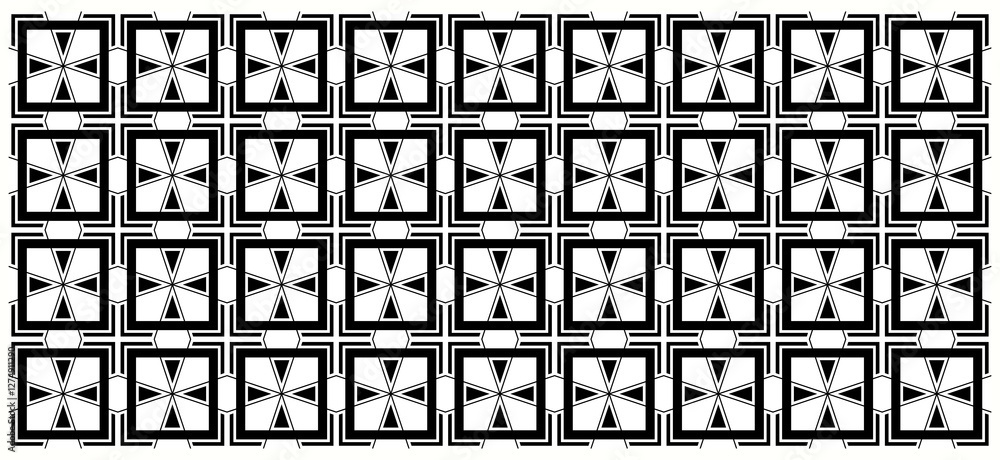 Fototapeta premium Art Deco Style Abstract Regular Geometric Shapes in Graphic Pattern for Backgrounds