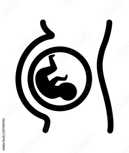 icon representing a fetus inside the womb, symbolizing pregnancy and maternity.