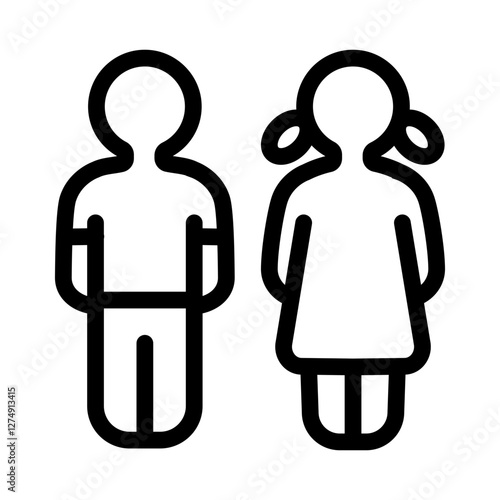 icon depicting a boy and a girl symbolizing children and pediatric care.