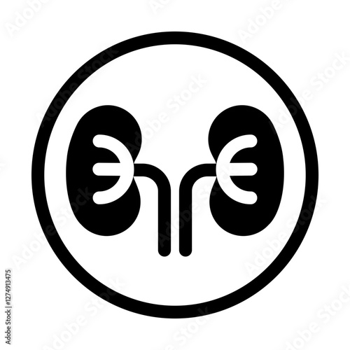 icon depicting human kidneys and urinary system symbolizing nephrology and urology.