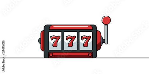 Slot machines. Jackpot spinning machine, spin gaming device line drawn