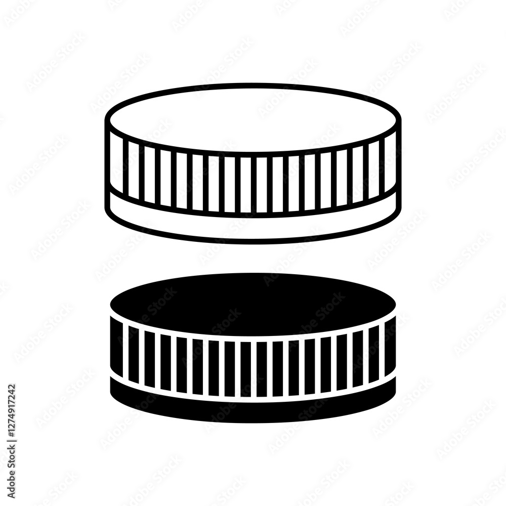 Bottle cap outline icon, vector flat black simple illustration for web and app..eps Bottle cap outline icon, vector flat black simple illustration for web and app..eps