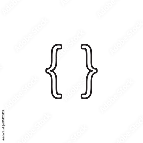 Curly braces, curly brackets icon.vector flat black linear illustration for web and app..eps