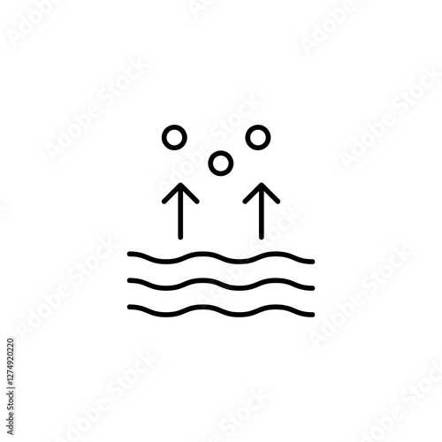 Evaporation icon,vector simple linear illustration for web and app..eps