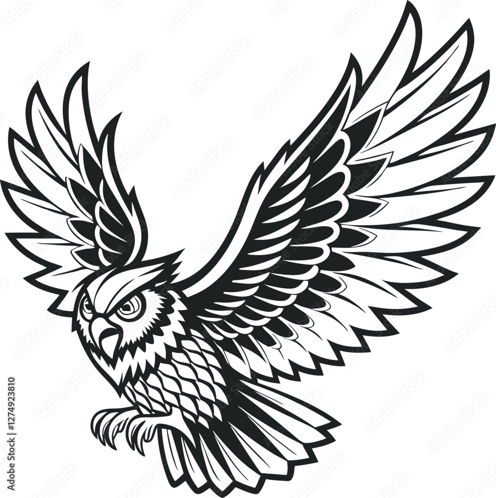 Obraz premium Elegant Owl Silhouette Design Perfect for Creative Projects.