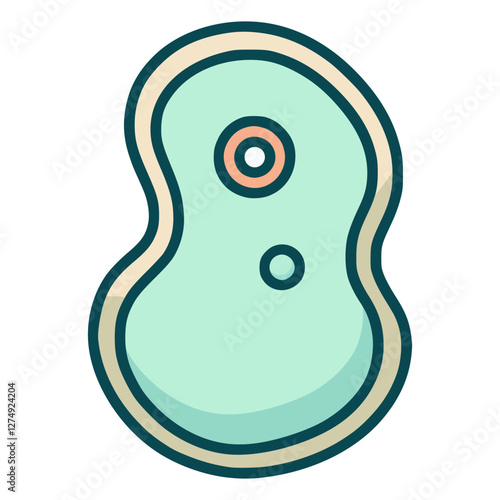 amoeba plankton creature biological tiny small flat color vector illustration template design