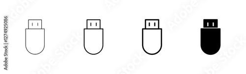 Usb icon vector isolated on white background. Flash disk icon vector
