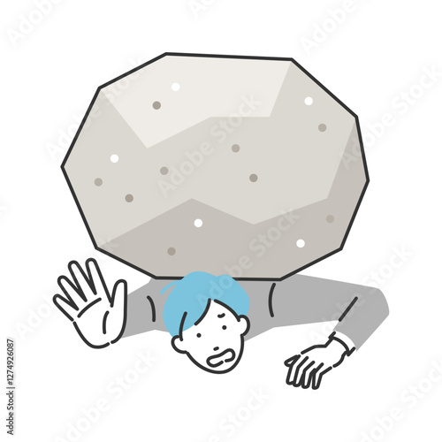 プレッシャーに押しつぶされそうなビジネスマンのイラスト